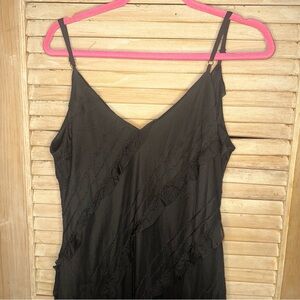 138 Princess Polly Black Ruffle Maxi Dress - Size 12